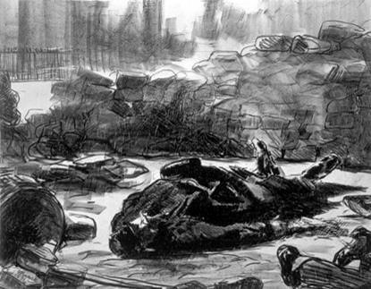 رسم تخطيطي لمشهد من الأسبوع الدموي، مانيه 1871