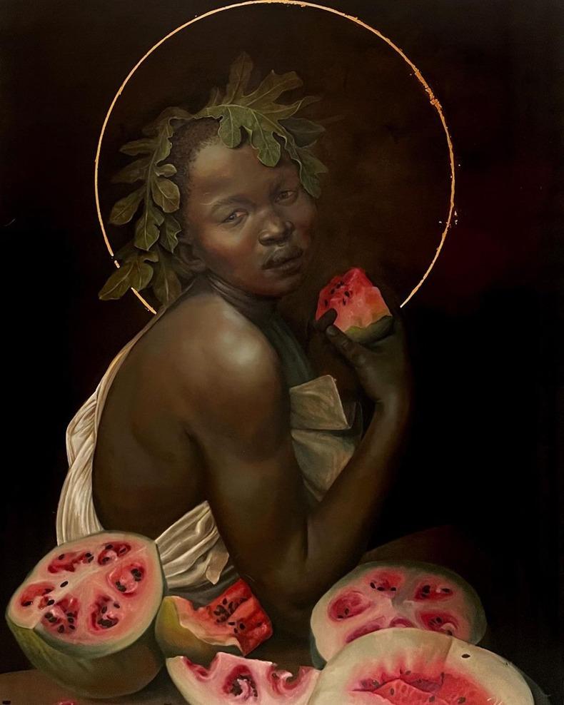 الثمرة المحرمة - لوحة زيتية على لوح خشبي، هارمونيا روزاليس