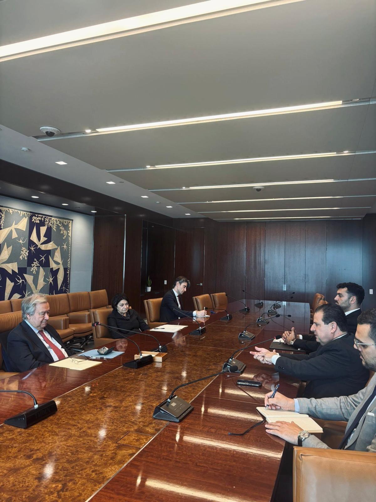 النائب عودة يلتقي الأمين العام للأمم المتحدة غوتيريش