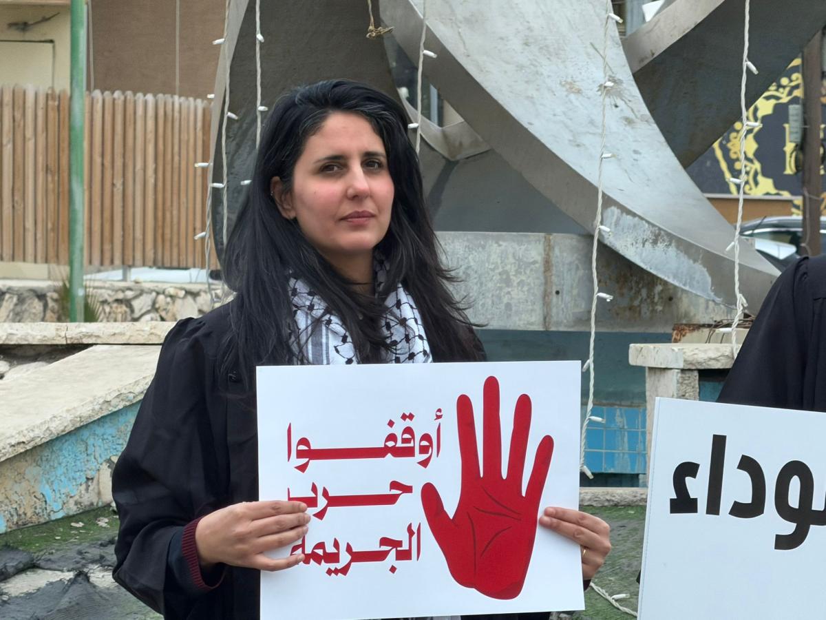 تظاهرة للمحاميات والمحامين في طمرة دعمًا للإضراب الشامل واحتجاجًا على تصاعد الجريمة (تصوير الاتحاد)