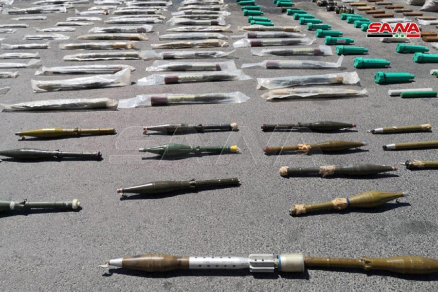 الجيش السوري يضبط كميات كبيرة من الاسلحة الاسرائيلية والاميركية جنوبي البلاد