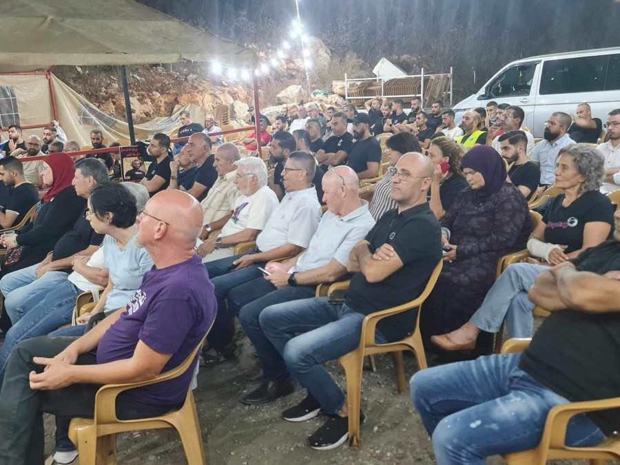 خيمة الاعتصام في سخنين تستضيف الدكتور يوسف جبارين